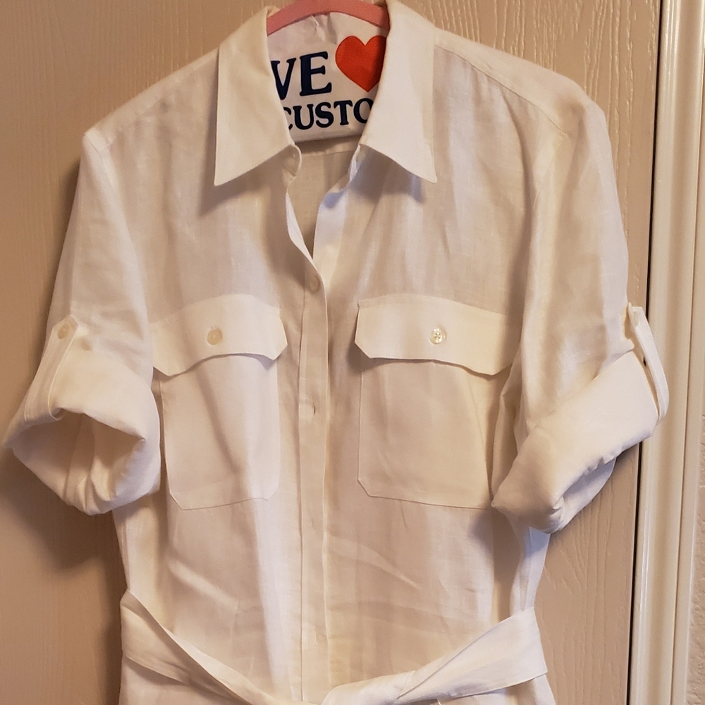 Ralph Lauren white linen dress with belt